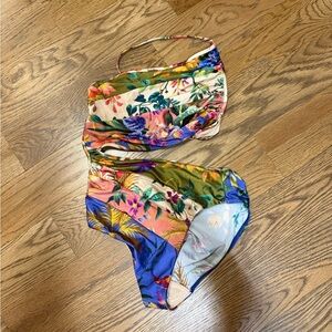 Zimmermann Blue and Green Floral Swimwear